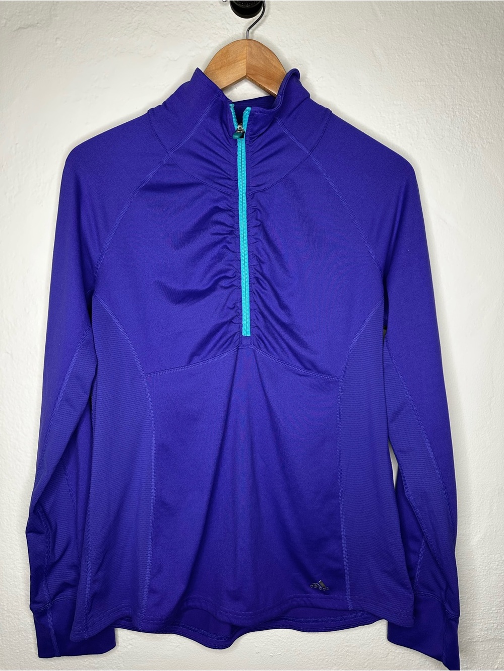 adidas Purple Long-Sleeve Half Zip Climalite Pullover